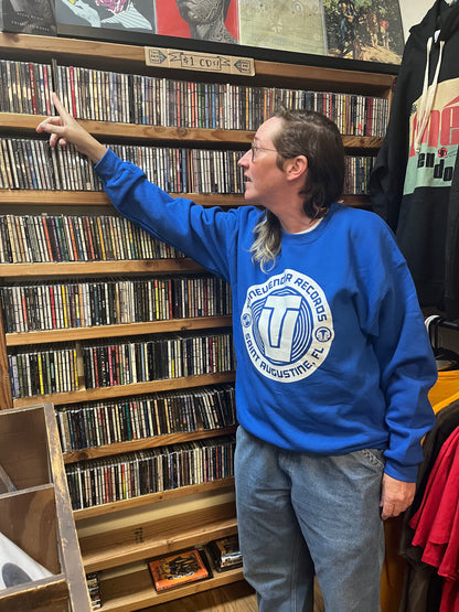 Tonevendor Logo Crew Neck Sweatshirt Classic Blue & White