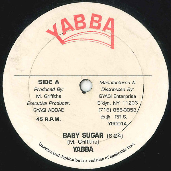 Marcus Yabba Griffiths : Baby Sugar / More Jamaican (12")