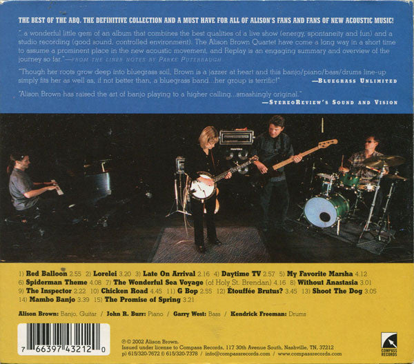 Alison Brown Quartet : Replay (CD, Album)