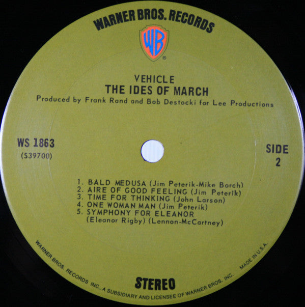 The Ides Of March : Vehicle (LP, Album, Ter)