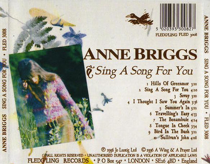 Anne Briggs : Sing A Song For You (CD, Album)