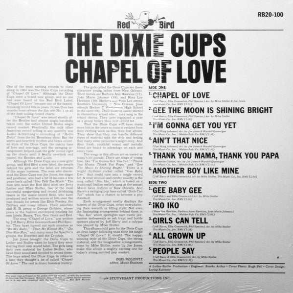 The Dixie Cups : Chapel Of Love (LP, Album, Mono, RE)