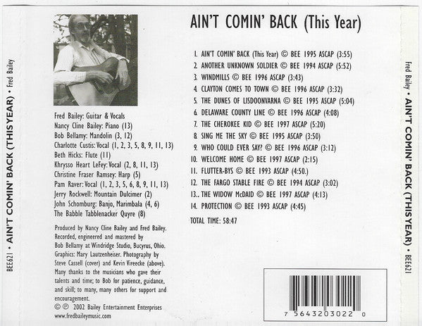 Fred Bailey (2) : Ain't Comin' Back This Year (CD, Album)