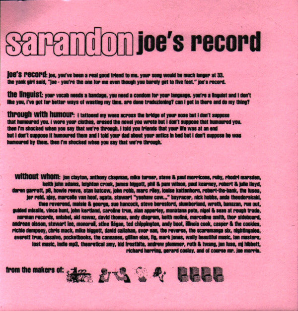 Sarandon : Joe's Record (7", EP, Pin)