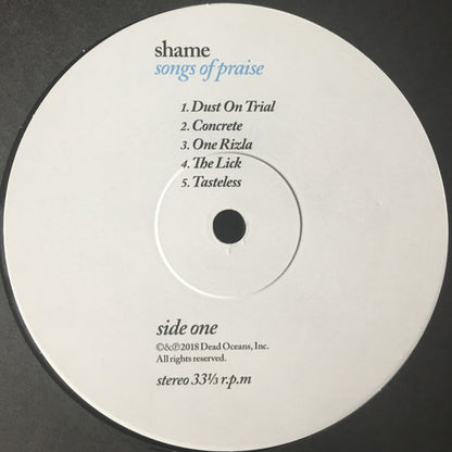 Shame (19) : Songs Of Praise (LP, Album)