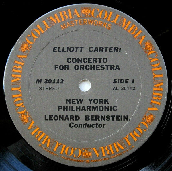 Elliott Carter / William Schuman - Leonard Bernstein, The New York Philharmonic Orchestra : Concerto For Orchestra / In Praise Of Shahn (Canticle For Orchestra) (LP)