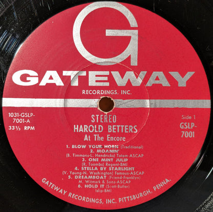 Harold Betters : At The Encore (LP, Album)