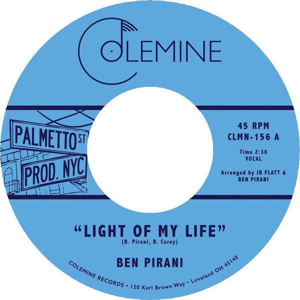 Ben Pirani : Light Of My Life / Dreamin’s For Free (7", RE)