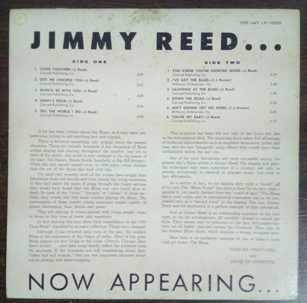 Jimmy Reed : Now Appearing (LP, Album, Mono)