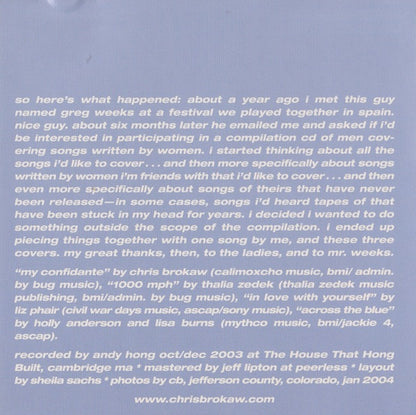Chris Brokaw : My Confidante + 3 (CD, EP)