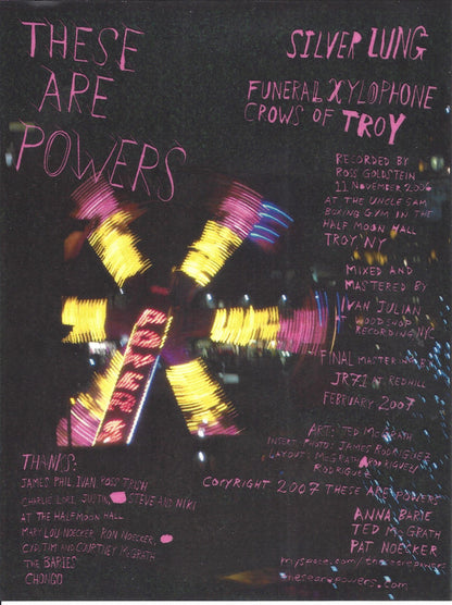 These Are Powers : Silver Lung / Funeral Xylophone (7", EP)