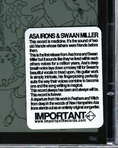 Asa Irons & Swann Miller : Asa Irons & Swaan Miller (CD, Album)