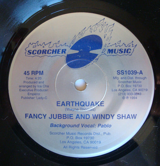 Fancy Jubbie And Wendy Shaw : Earthquake (7")