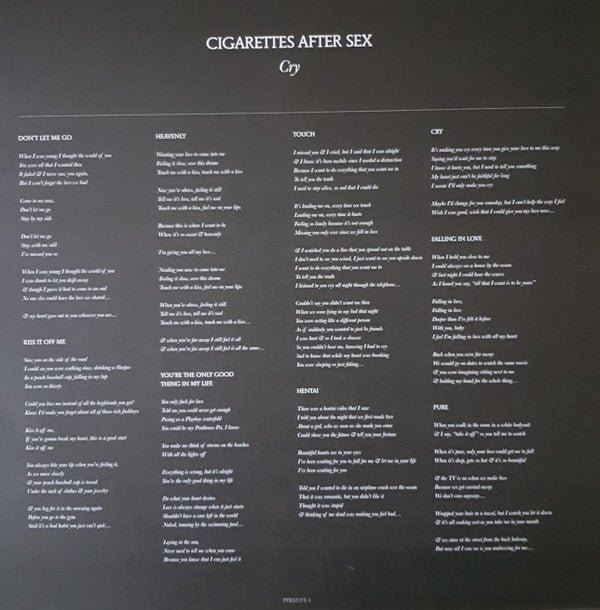 Cigarettes After Sex : Cry (LP,Album)