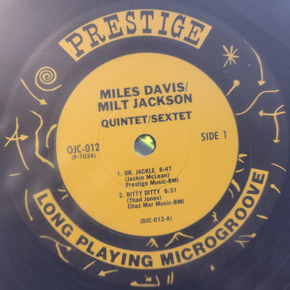 Miles Davis And Milt Jackson : Quintet/Sextet (LP, Album, Ltd, RE)