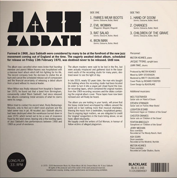 Jazz Sabbath : Jazz Sabbath (LP, Album)