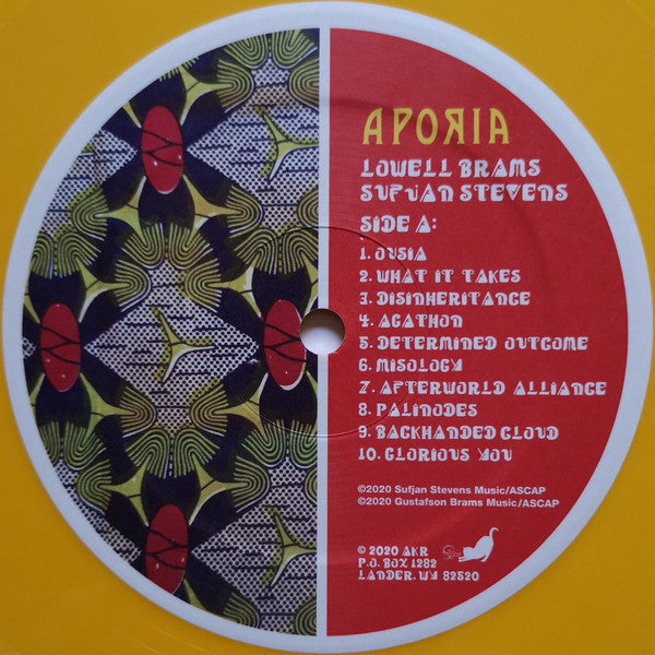 Lowell Brams, Sufjan Stevens : Aporia (LP, Album, Ltd, Yel)