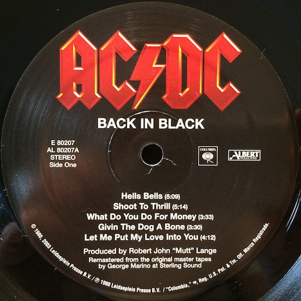 AC/DC : Back In Black (LP, Album, RE, RM, 180)