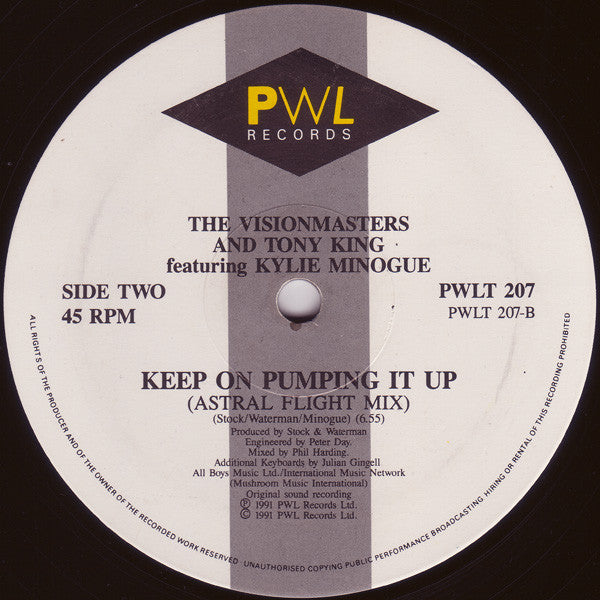 Vision Masters And Tony King Featuring Kylie Minogue : Keep On Pumpin' It (12", Single)