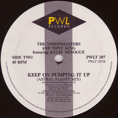 Vision Masters And Tony King Featuring Kylie Minogue : Keep On Pumpin' It (12", Single)