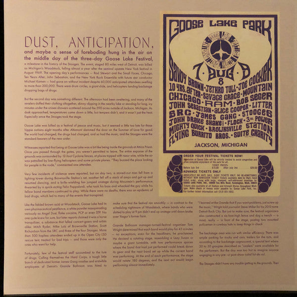 The Stooges : Live At Goose Lake August 8th, 1970 (LP)