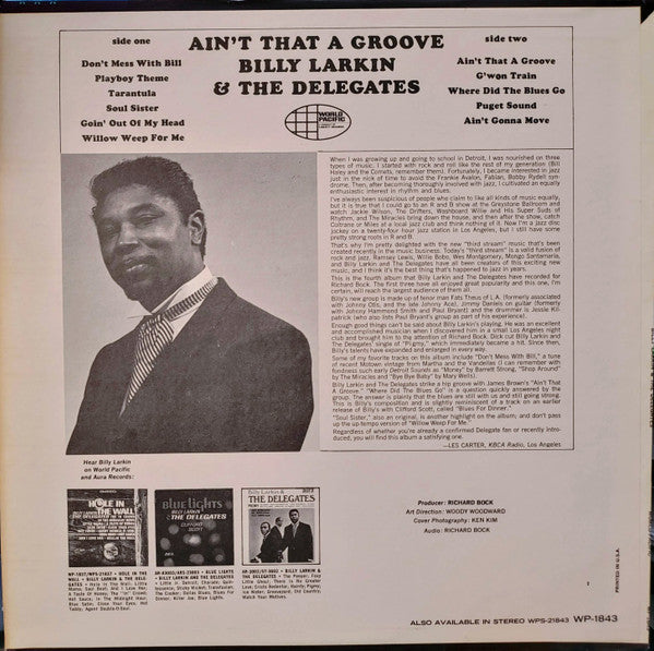 Billy Larkin And The Delegates : Ain't That A Groove (LP, Album, Mono)