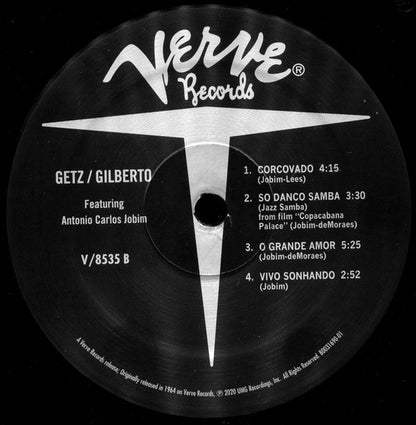 Stan Getz / João Gilberto Featuring Antonio Carlos Jobim : Getz / Gilberto (LP, Album, RE, RM, 180)