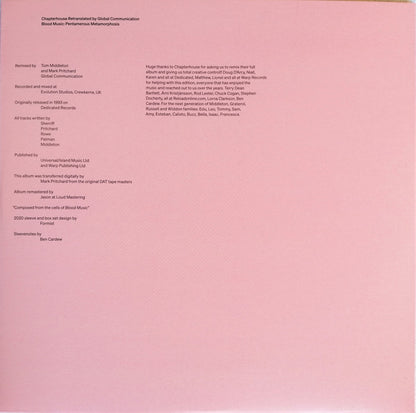 Chapterhouse Retranslated By Global Communication : Blood Music: Pentamerous Metamorphosis (2xLP, Album, RE, RM, Gat)