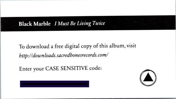 Black Marble : I Must Be Living Twice (12", EP, Ltd, Pin)