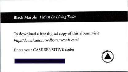 Black Marble : I Must Be Living Twice (12", EP, Ltd, Pin)