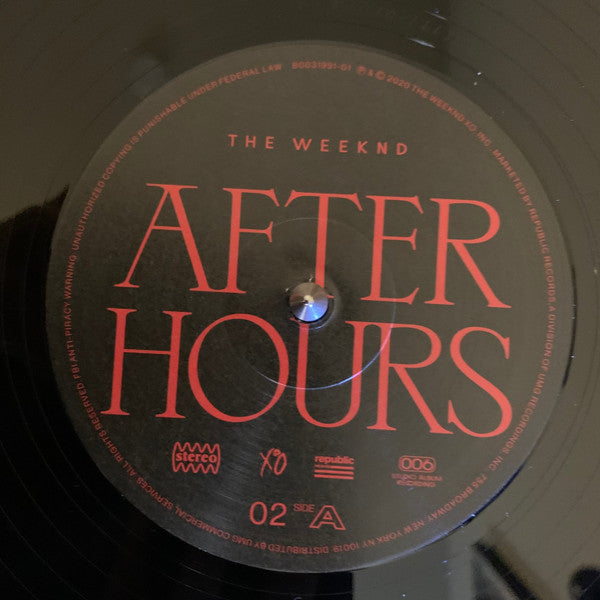 The Weeknd : After Hours (2xLP, Album)