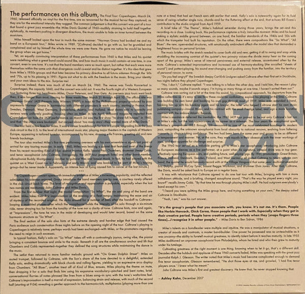 Miles Davis & John Coltrane : The Final Tour: Copenhagen, March 24, 1960 (LP, Album, RE)