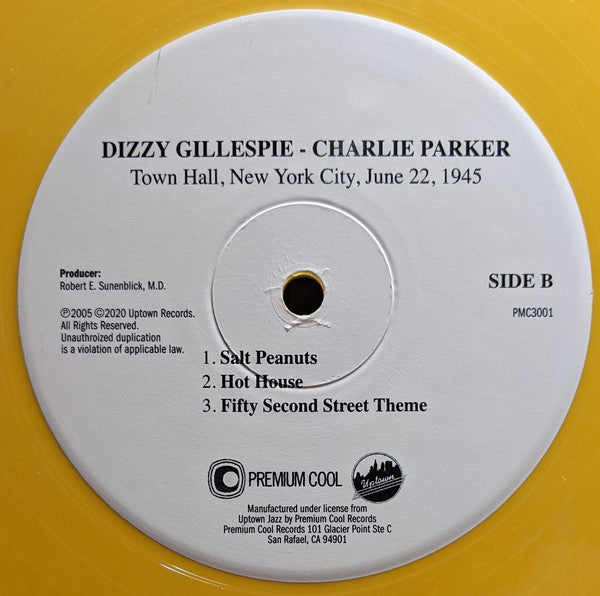 Dizzy Gillespie, Charlie Parker : Town Hall, New York City, June 22, 1945 (LP, Album, RE, 180)