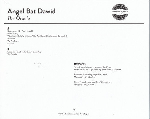 Angel Bat Dawid : The Oracle (LP, Album, RP)