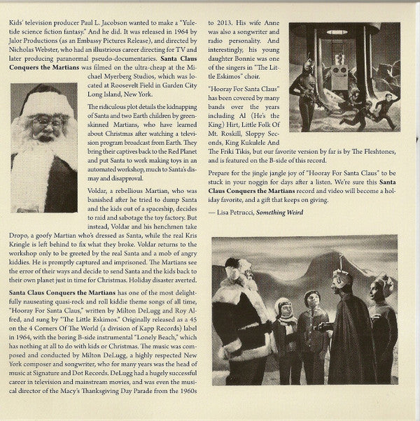 Milton DeLugg And The Little Eskimos / The Fleshtones : Hooray For Santa Claus (7", Single, Mono, Gre + DVD-V)