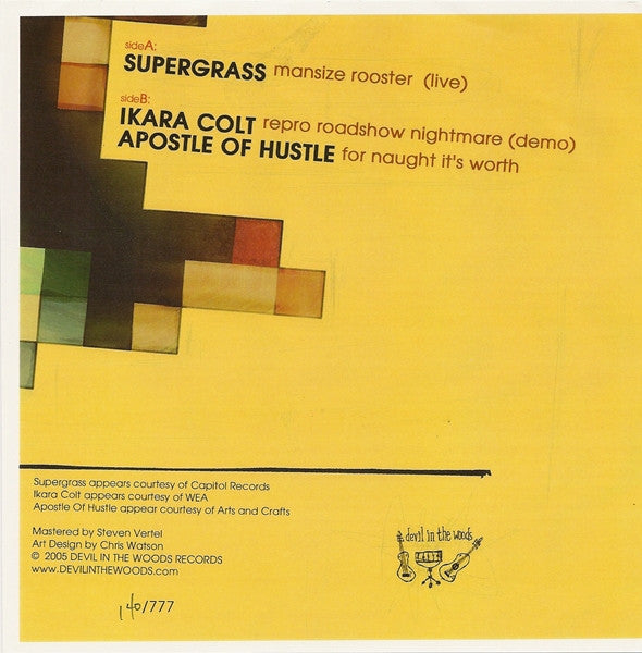 Supergrass / Ikara Colt / Apostle Of Hustle : Devil In The Woods EP (7", EP, Num)