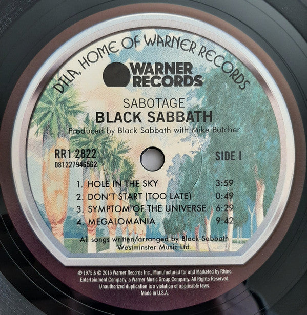 Black Sabbath : Sabotage (LP, Album, RE, RM, 180)