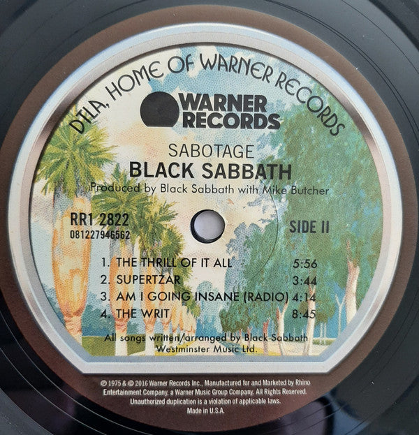 Black Sabbath : Sabotage (LP, Album, RE, RM, 180)