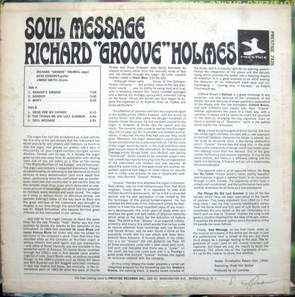 Richard "Groove" Holmes : Soul Message (LP, Album, Mono)