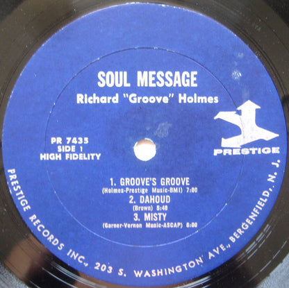 Richard "Groove" Holmes : Soul Message (LP, Album, Mono)