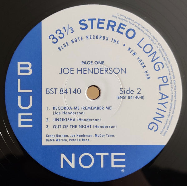 Joe Henderson : Page One (LP, Album, RE, 180)