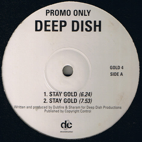 Deep Dish : Stay Gold (12",33 ⅓ RPM,Promo)