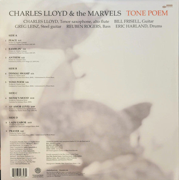 Charles Lloyd & The Marvels : Tone Poem (2xLP, Album, 180)