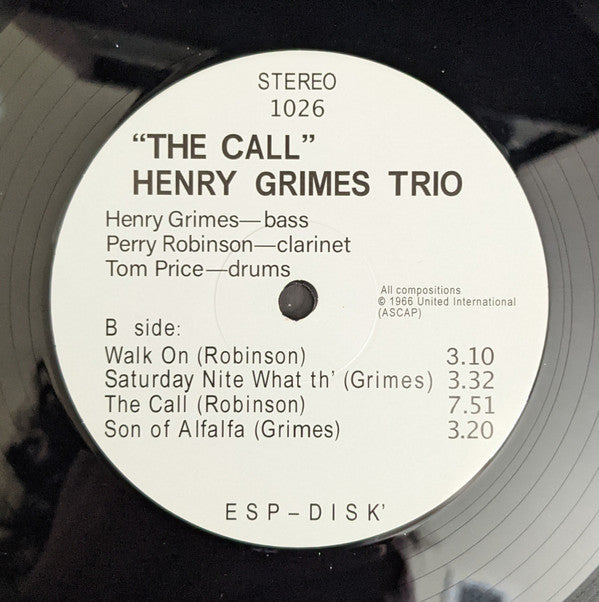 Henry Grimes Trio : The Call (LP, Album, Ltd, RE)
