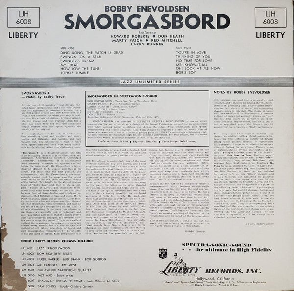 Bob Enevoldsen : Smorgasbord (LP, Album)