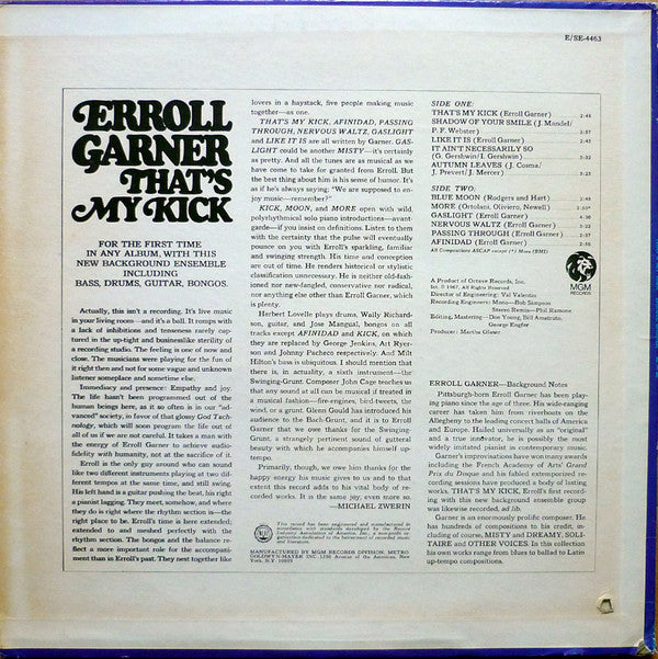 Erroll Garner : That's My Kick (LP, Album, Mono)