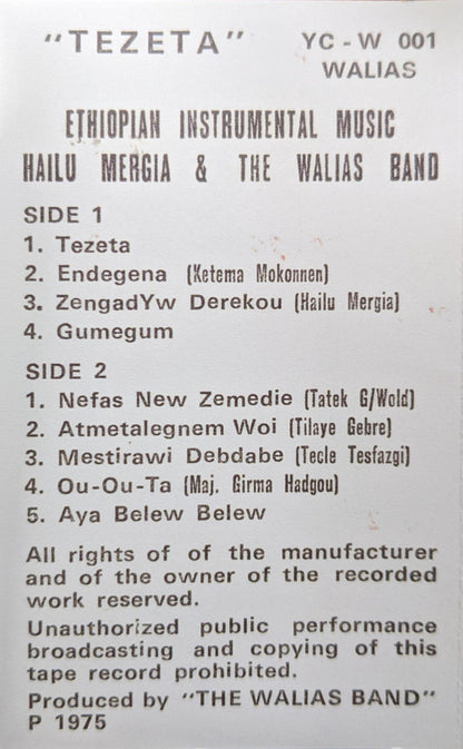 Hailu Mergia & Wallias Band : Tezeta (Cass, Album, RE)