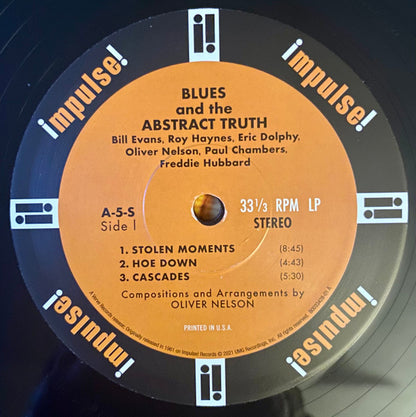 Oliver Nelson : The Blues And The Abstract Truth (LP, Album, RE, 180)