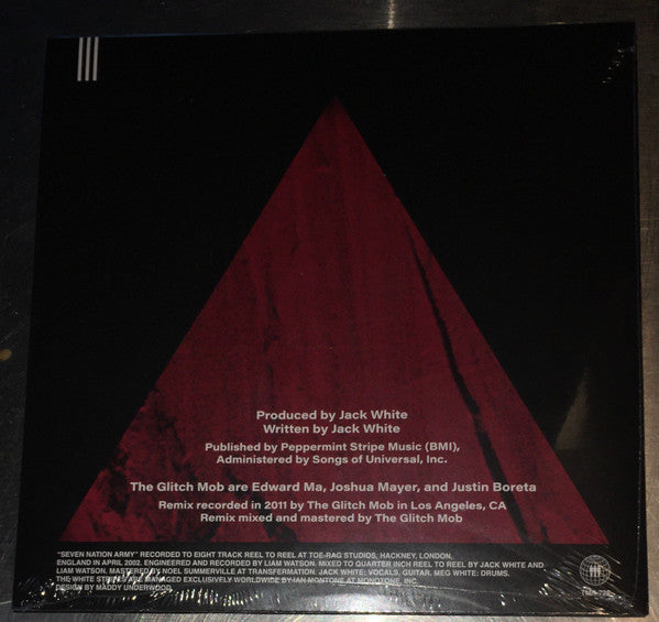 The White Stripes, The Glitch Mob : Seven Nation Army (The Glitch Mob Remix) (7", S/Sided, Single, Etch, Ltd, Red)