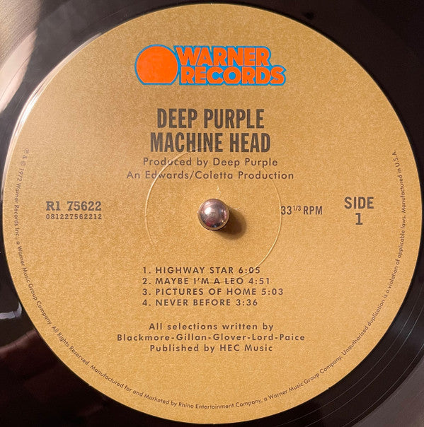 Deep Purple : Machine Head (LP, Album, RE, RM, Gat)
